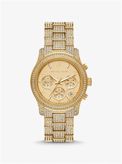 michael kors ohrstecker im goldton mit schloss